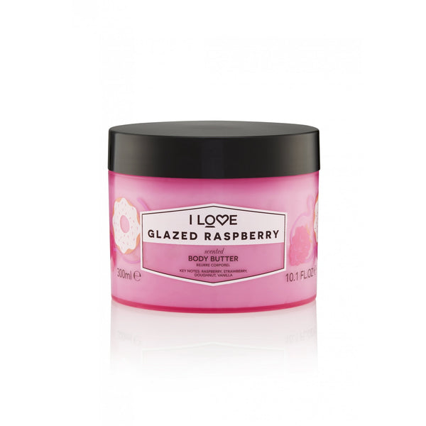 I Love Glazed Raspberry Body Butter - زبدة الجسم بالريزبيري والفانيلا والفراولة